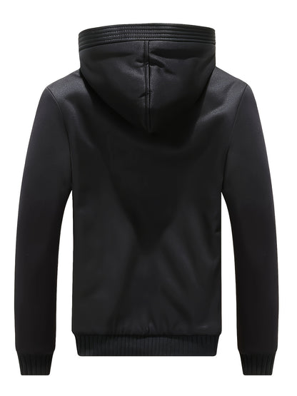 Winter Warm Fleece Jack Met Capuchon, Kleurblok Casual Hoodie, Dameskleding