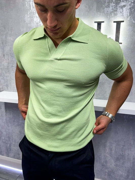 Cuban Collar Polo Shirt