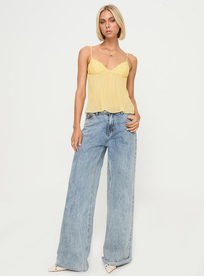 Zami Pleat Top Lemon