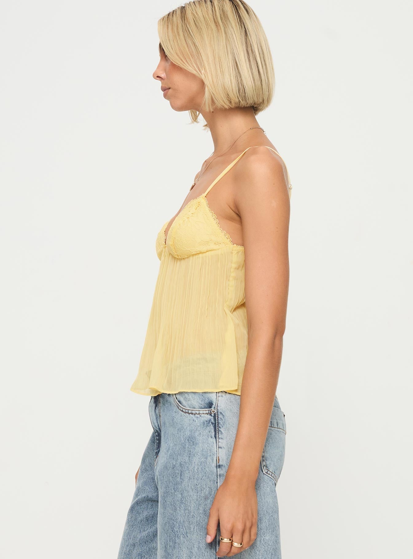 Zami Pleat Top Lemon