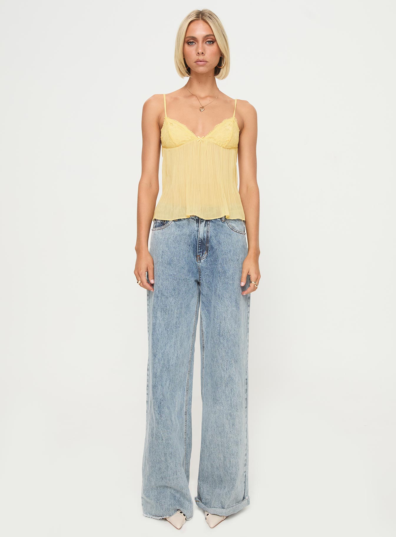 Zami Pleat Top Lemon