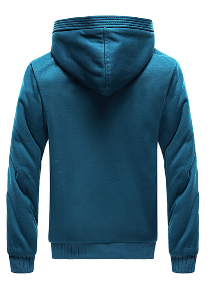 Winter Warm Fleece Jack Met Capuchon, Kleurblok Casual Hoodie, Dameskleding